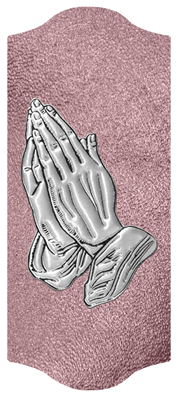 DARAY-C-516-SL-SH-OR Silver Praying Hands Shimmer Orchid